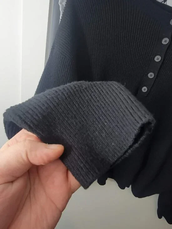 Women's Plus size Two-Tone Henley Sweater 2X - Black - Like new! - Picture 5 of 8